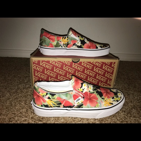 vans slip on aloha